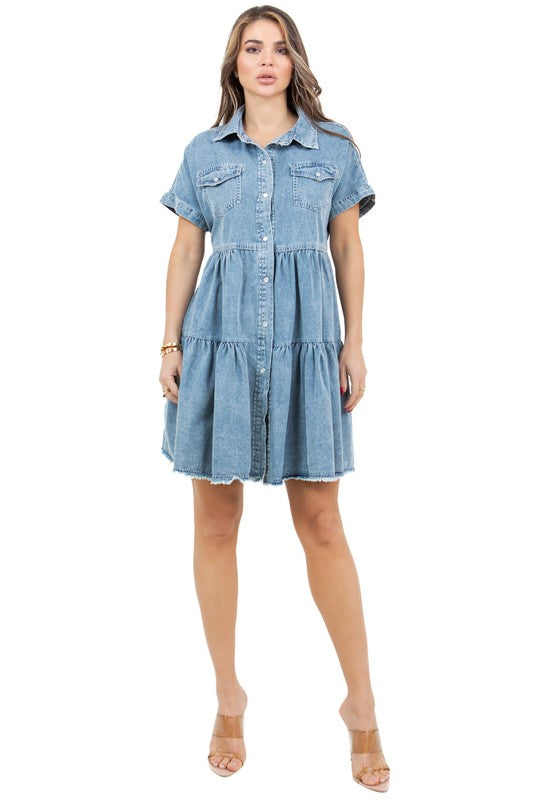 WOMEN FASHION DENIM DRESS