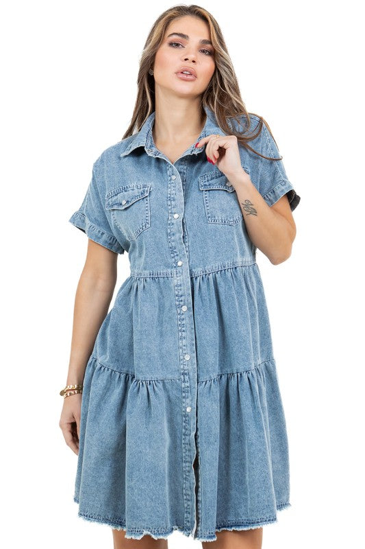 WOMEN FASHION DENIM DRESS