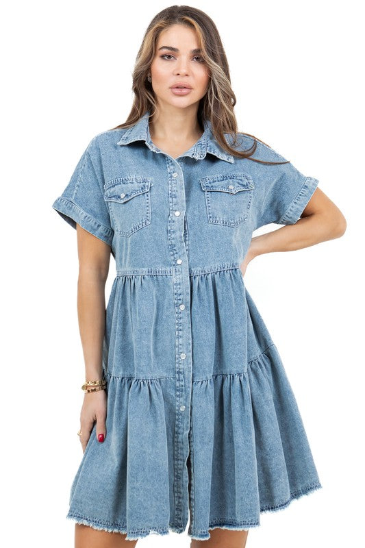 WOMEN FASHION DENIM DRESS