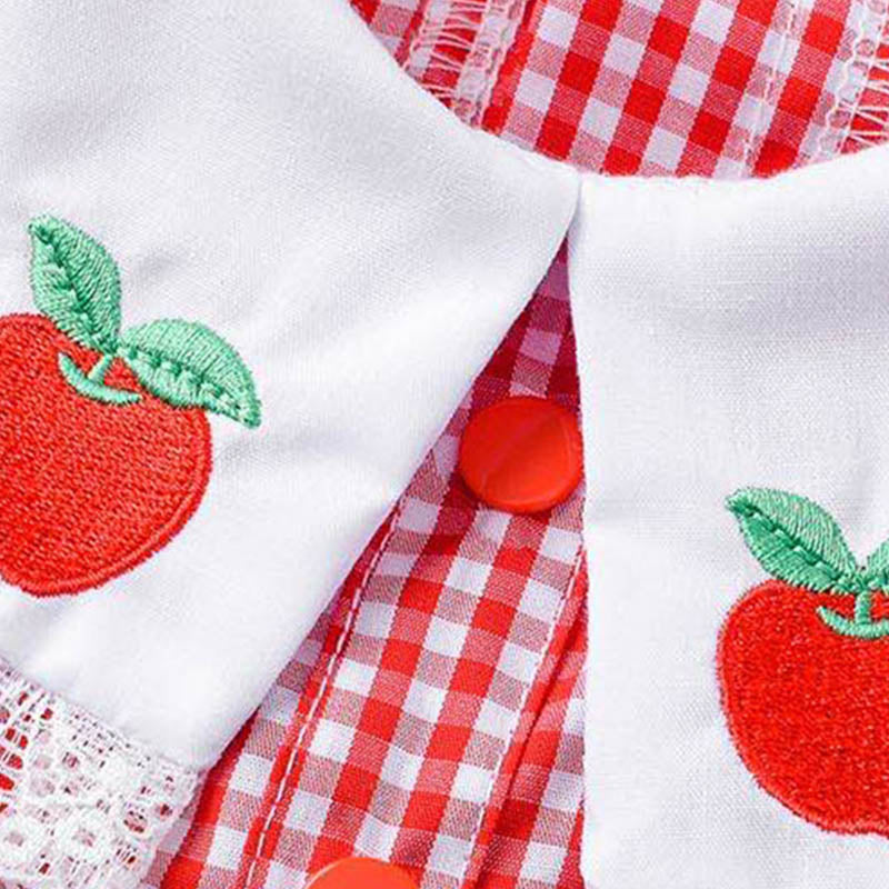 Strawberry embroidery pet clothes