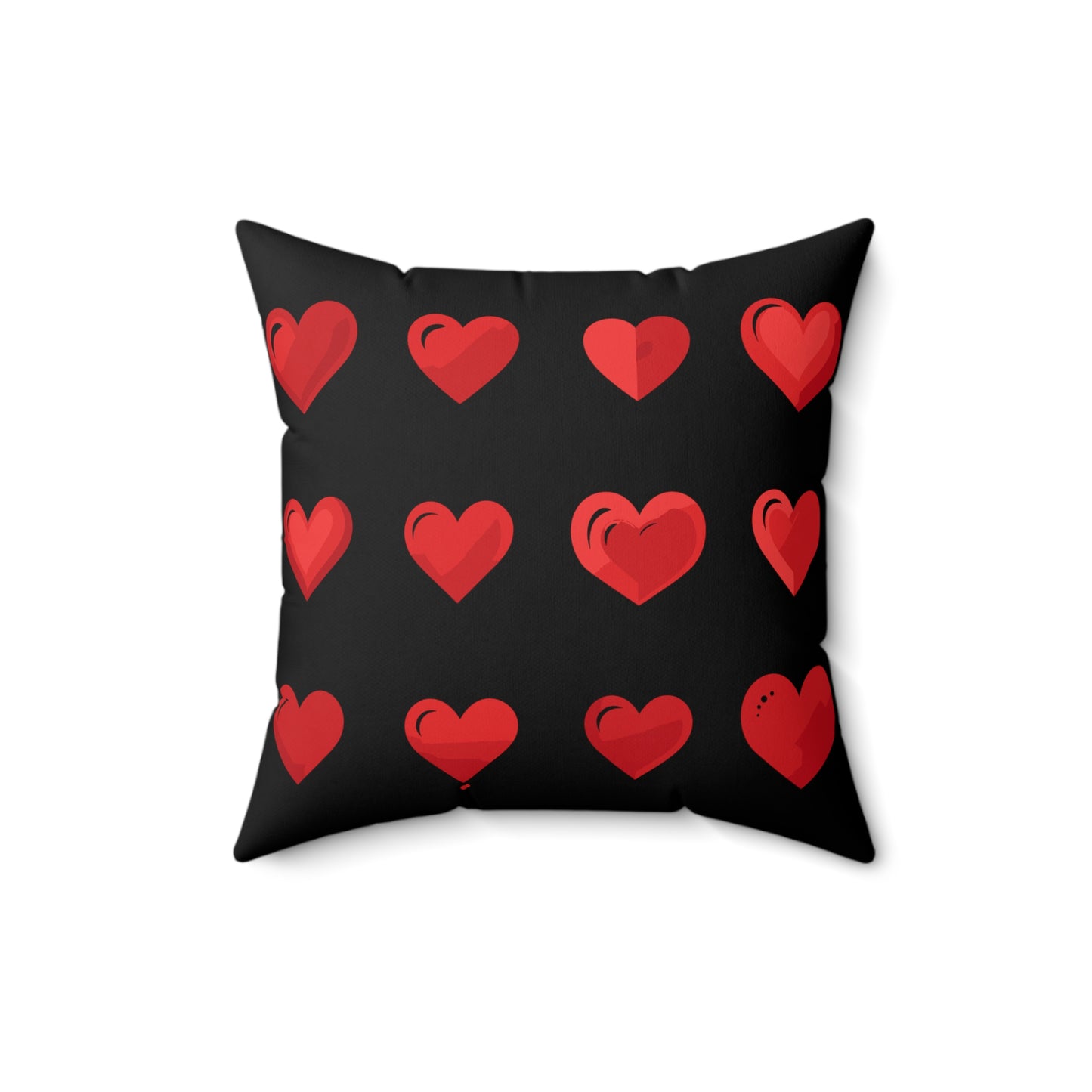 Valentine's day best home decor red hearts design Spun Polyester Square Pillow