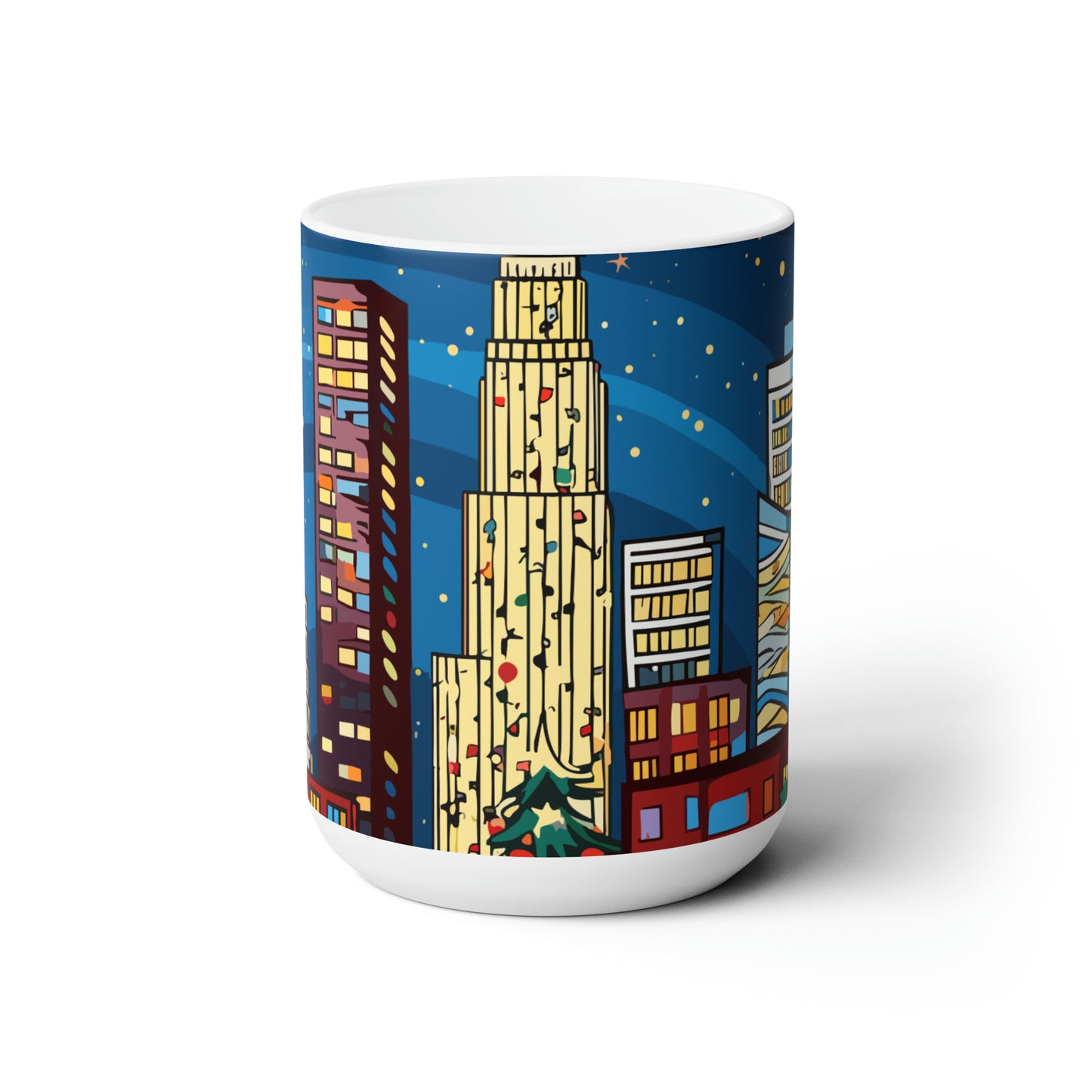 NYC in Christmas decorations Ceramic Mug15oz