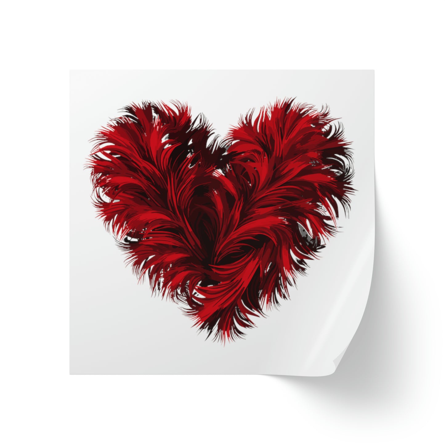 Valentine's day heart shape Square Sticker Label Rolls