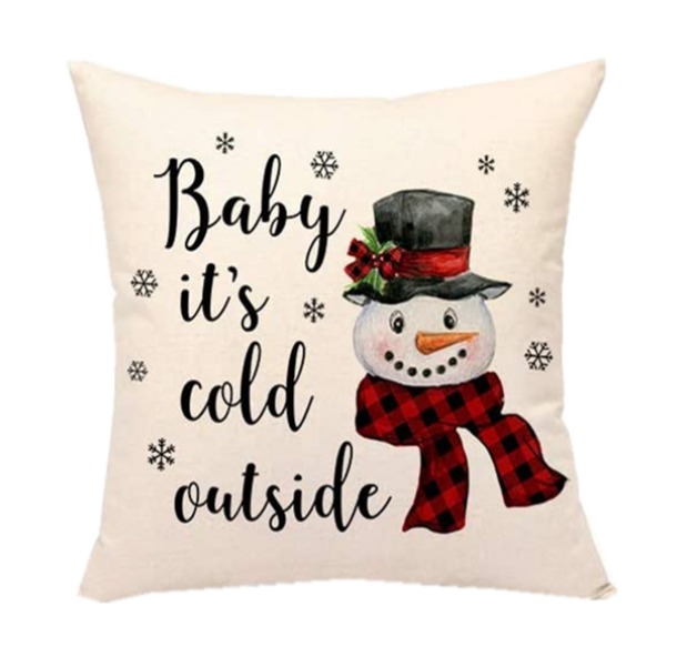 Christmas Santa linen pillowcase sofa cushion