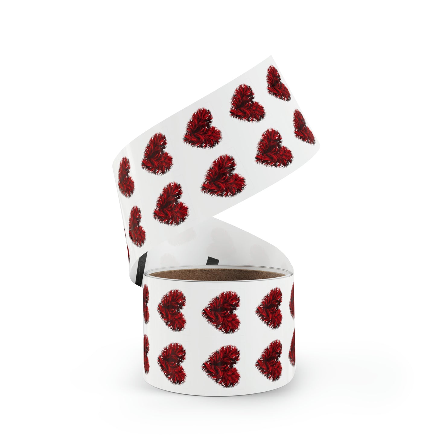 Valentine's day heart shape Square Sticker Label Rolls