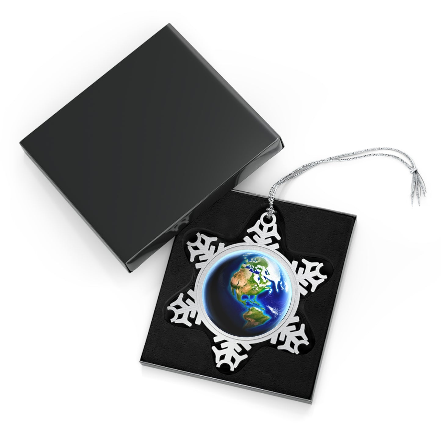 The earth in Christmas decorations Snowflake Ornament