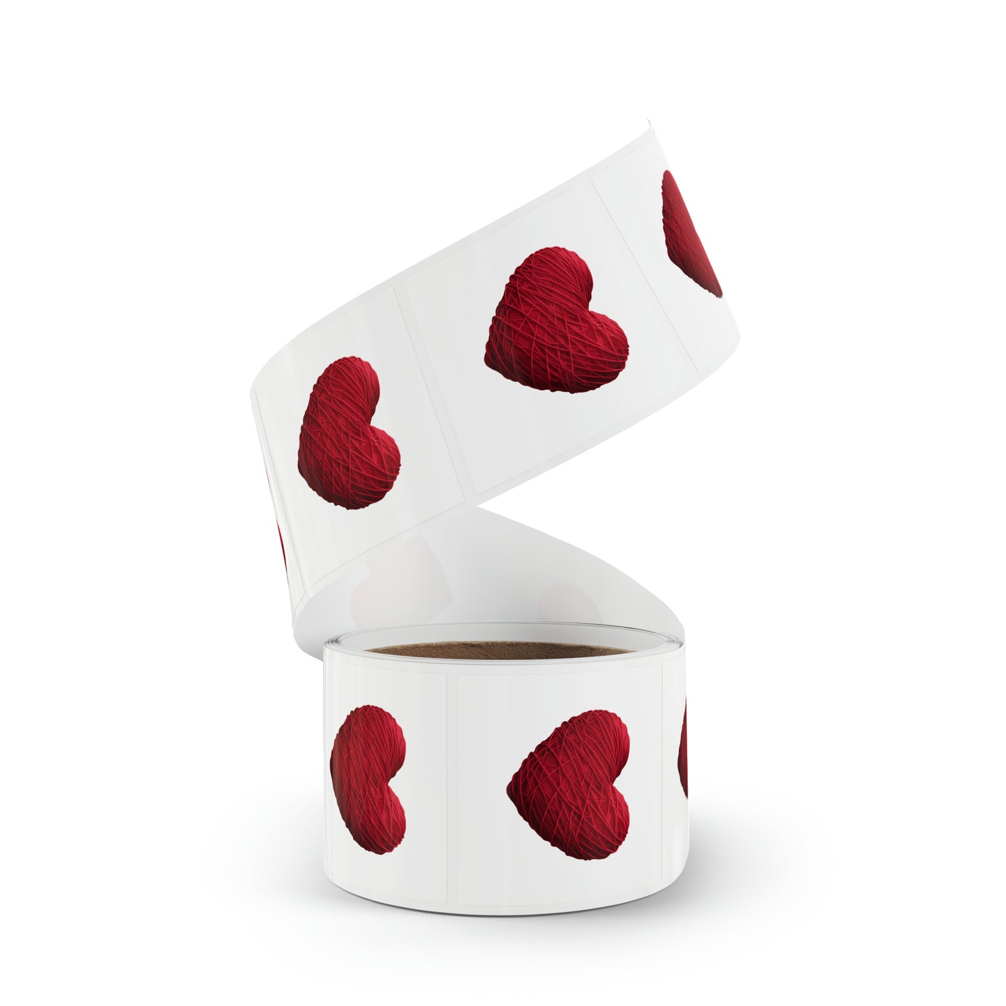 Valentine's day heart shape Square Sticker Label Rolls