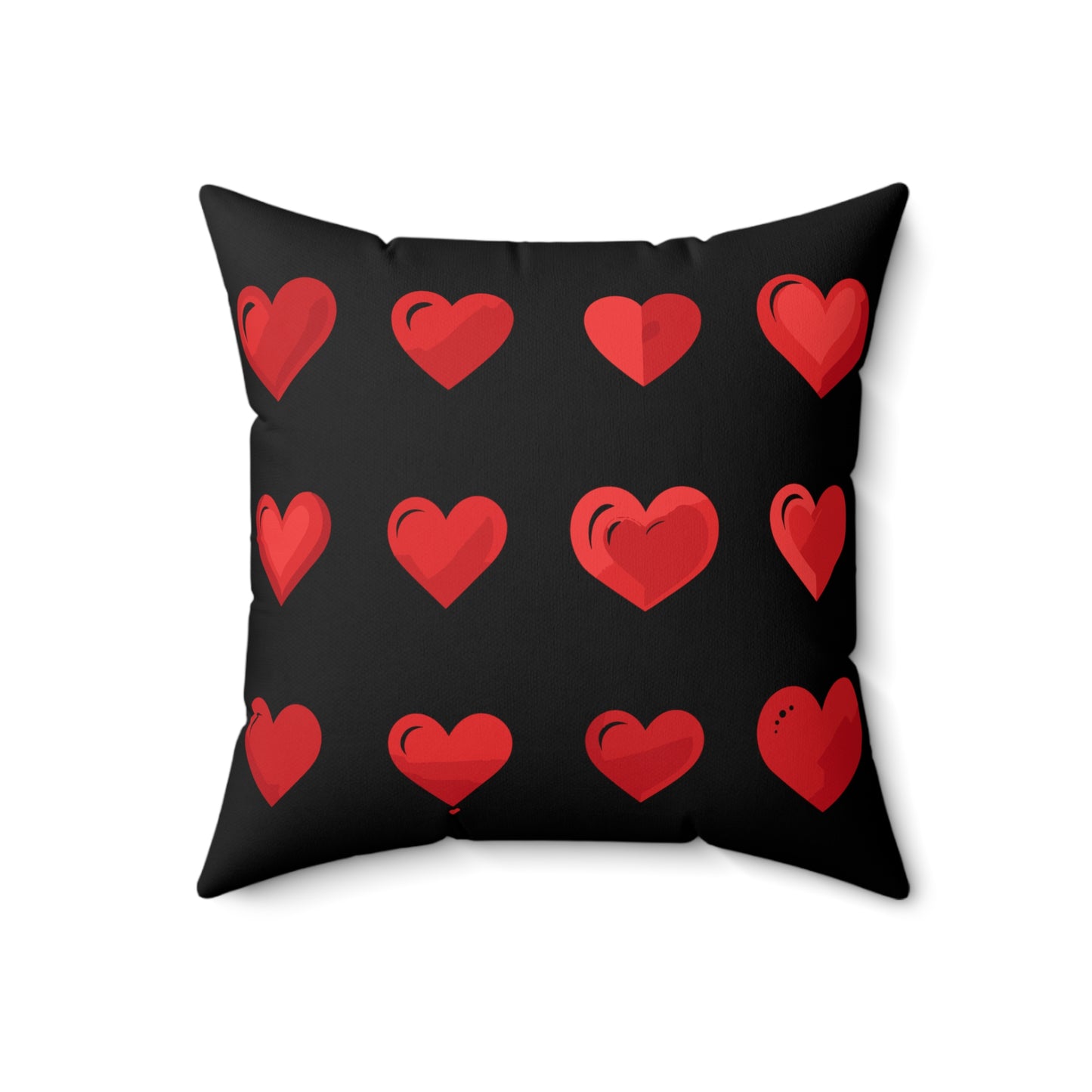 Valentine's day best home decor red hearts design Spun Polyester Square Pillow