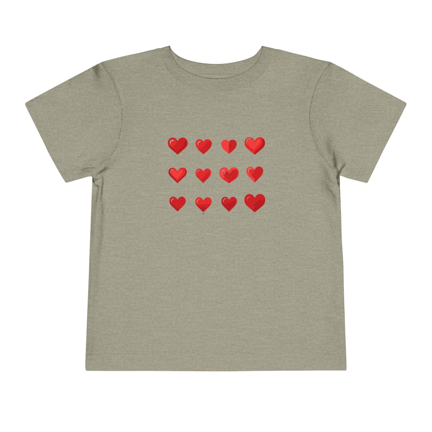 Valentine's Red hearts shape design Toddler Short Sleeve Tee