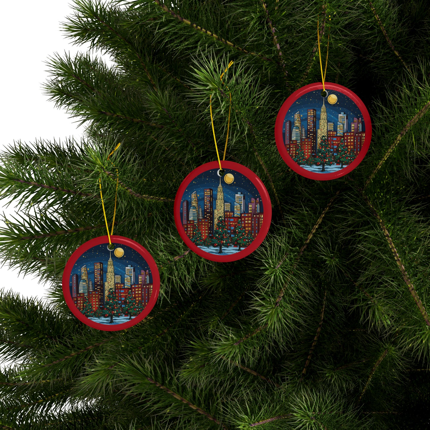 New York City Ceramic Ornaments (1pc, 3pcs, 5pcs, 10pcs)