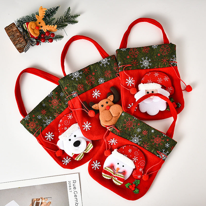 Cute Christmas Gifts Santa Doll Gift Bag Candy Bag Christmas Home Decorations Hanging Pendants Xmas Gifts Decoration