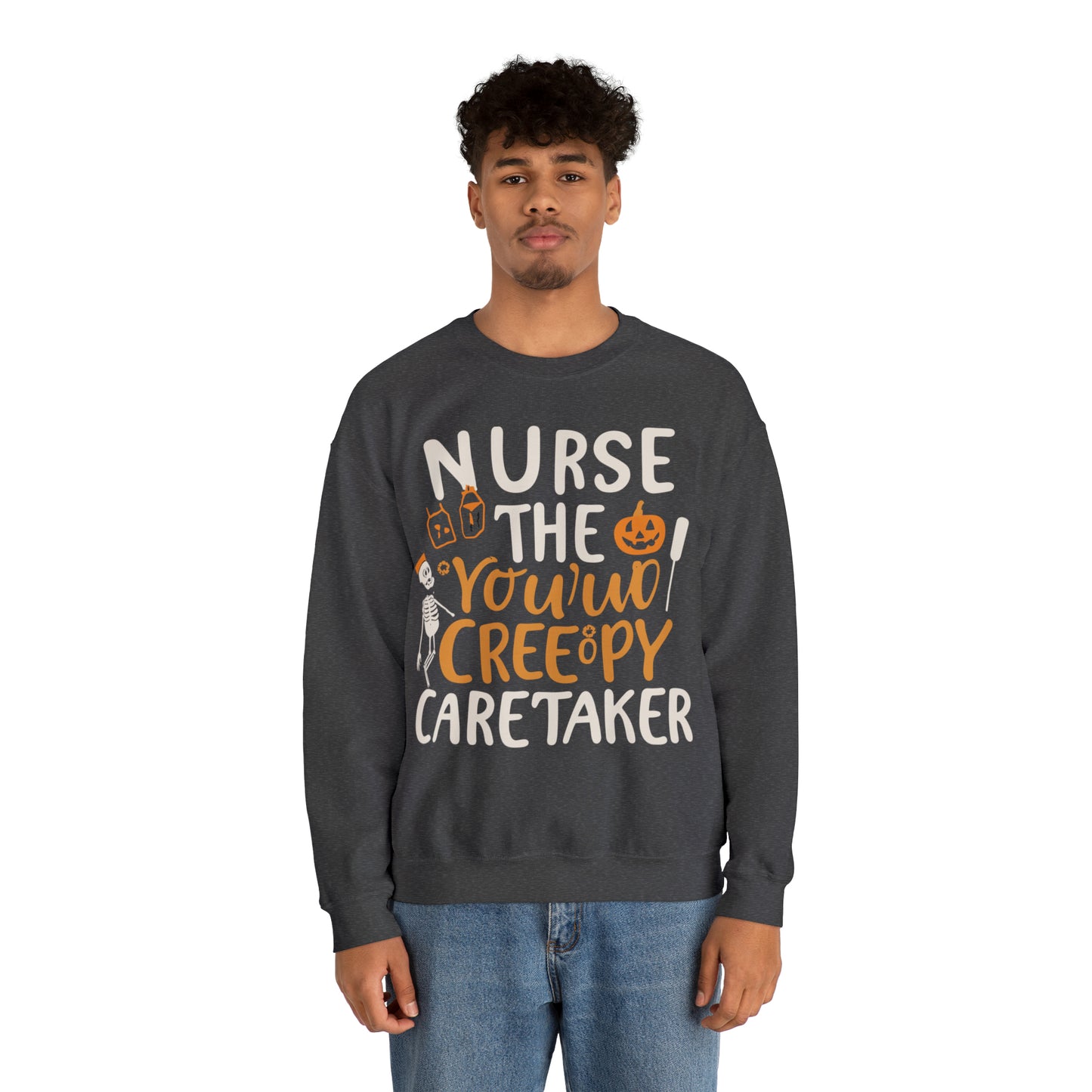 Nurse The Creepy Caretaker Halloween Sweatshirt, Spooky Season Halloween Sweatshirt, Halloween Costume, Spooky Sweatshirt, Halloween Gifts