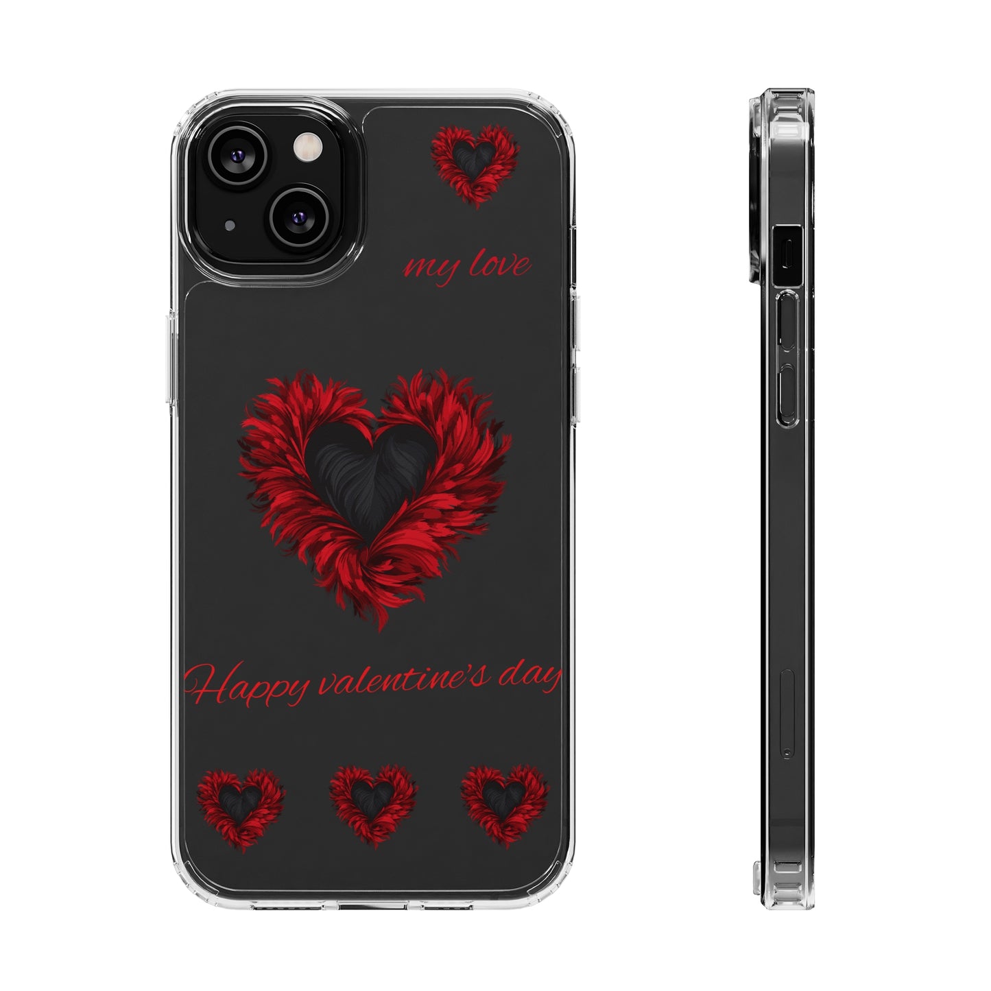 Valentine's day, red heart shapes Clear Cases