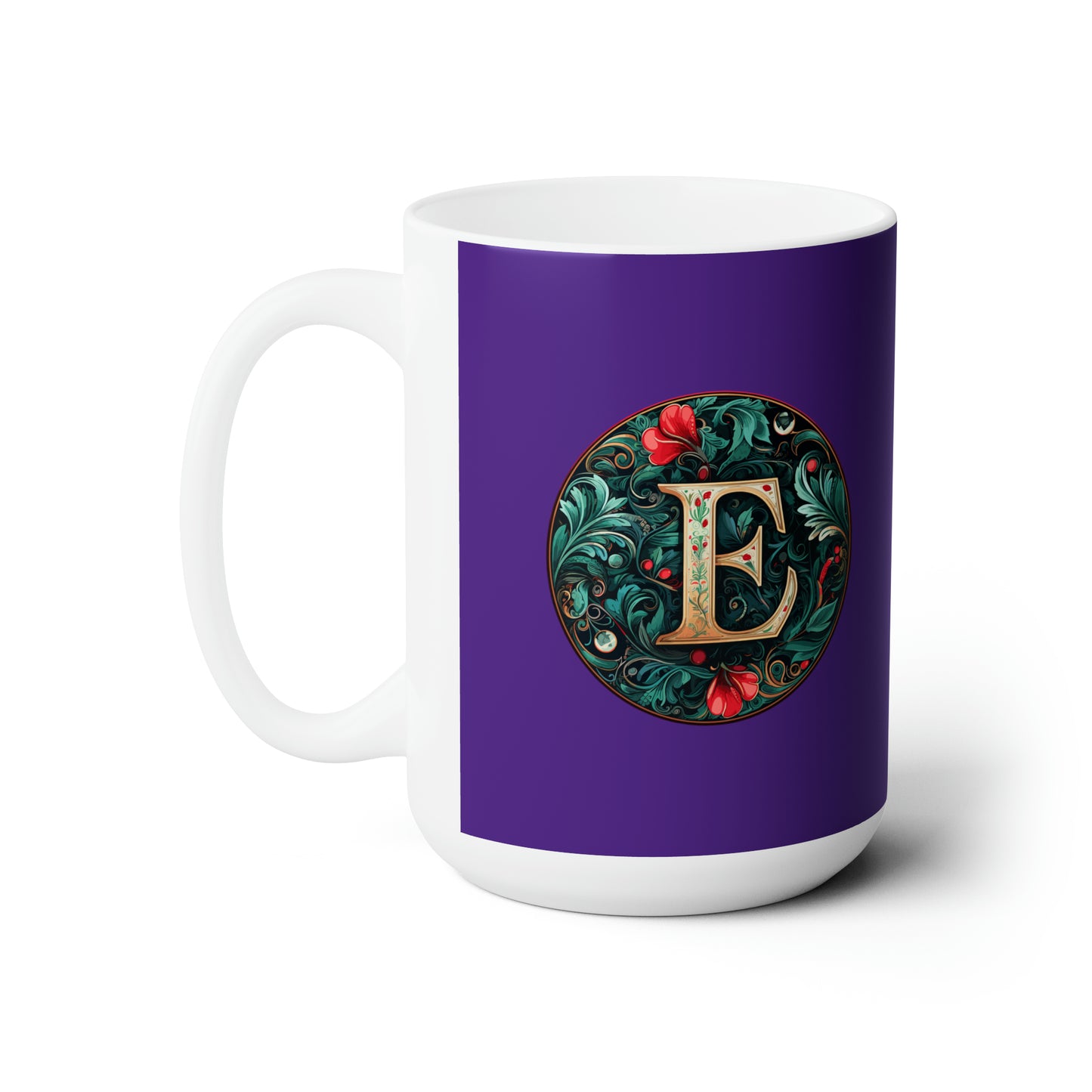 Christmas colorful Alphabet R design dark purple Ceramic Mug 15oz