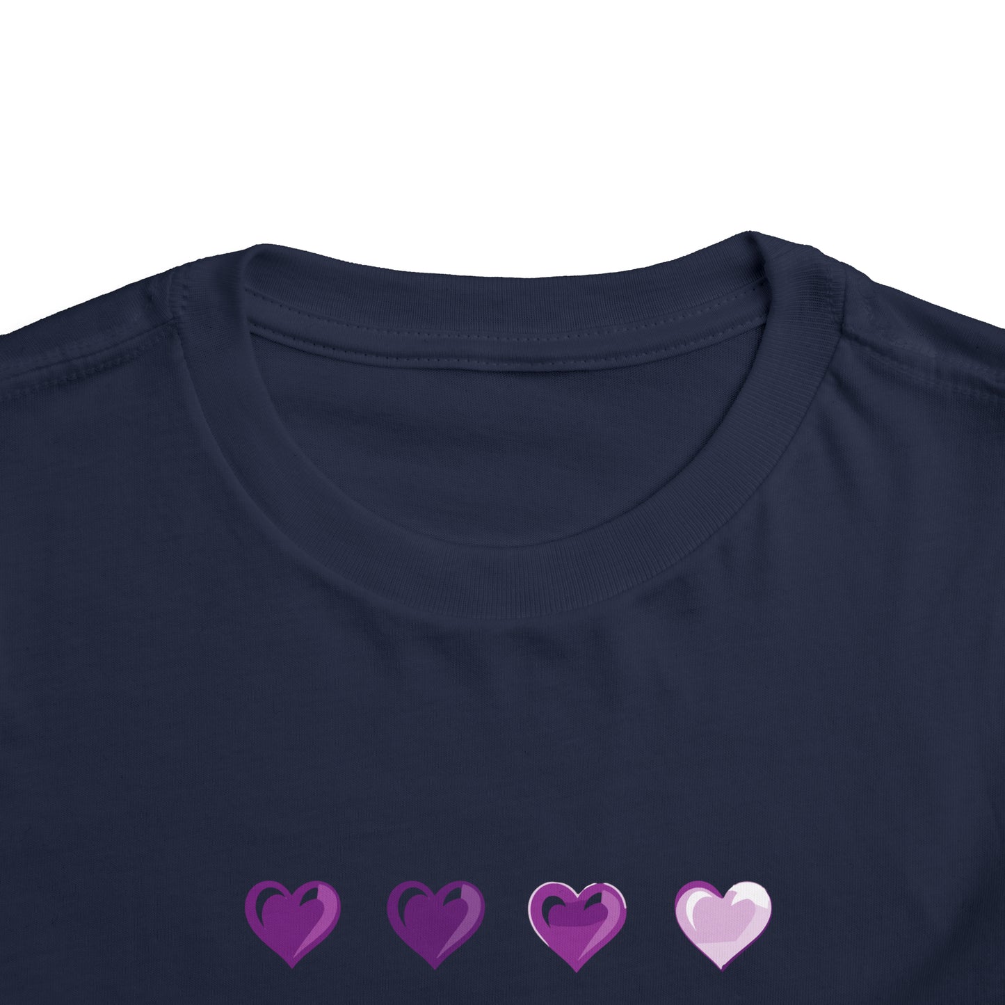 Valentine's purple and white hearts shape design Toddler Short Sleeve Tee