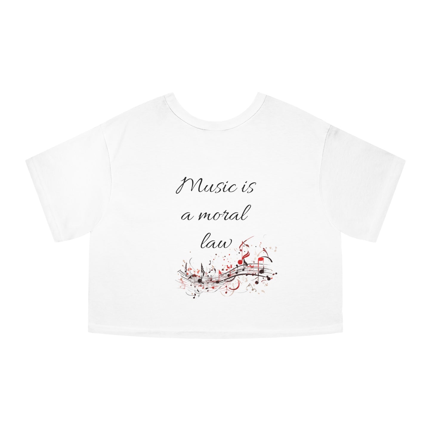Valentine's and musical combination Champion Women's Heritage Cropped white T-Shirt for valentine's day.