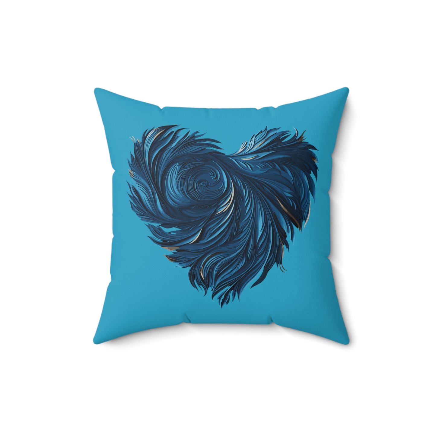 Valentine's day best home decor Turquoise color Spun Polyester Square Pillow