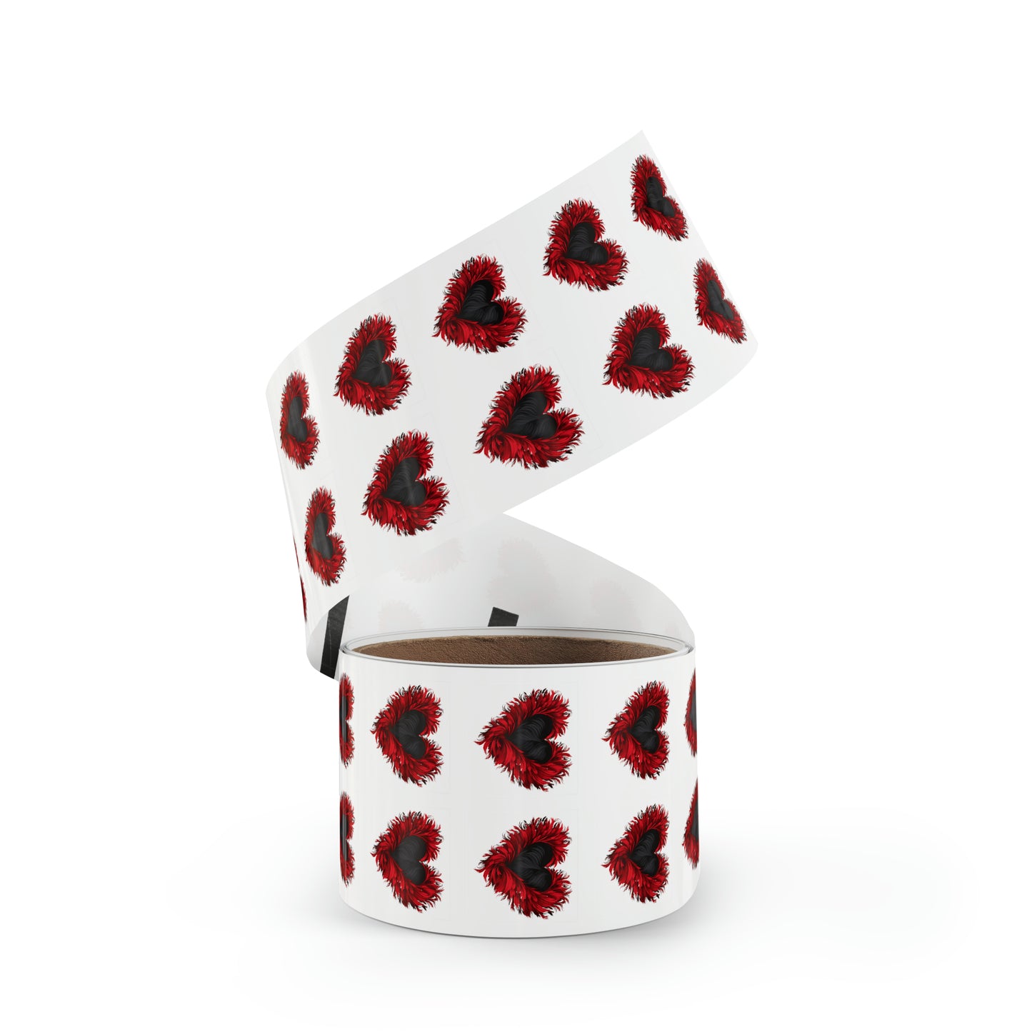 Valentine's heart shape Square Sticker Label Rolls