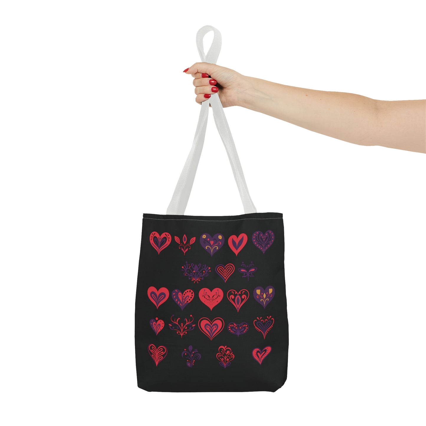 Valentine's black Tote Bag (AOP)