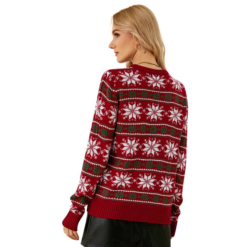 Women's Fashion Autumn Snowflake Christmas Sweater