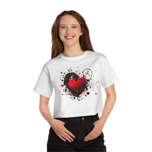 Valentine's and musical combination Champion Women's Heritage Cropped T-Shirt for valentine's day.