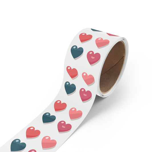 Valentine's day four hearts Square Sticker Label Rolls