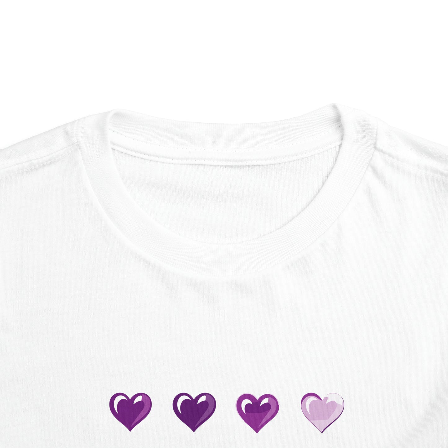 Valentine's purple and white hearts shape design Toddler Short Sleeve Tee