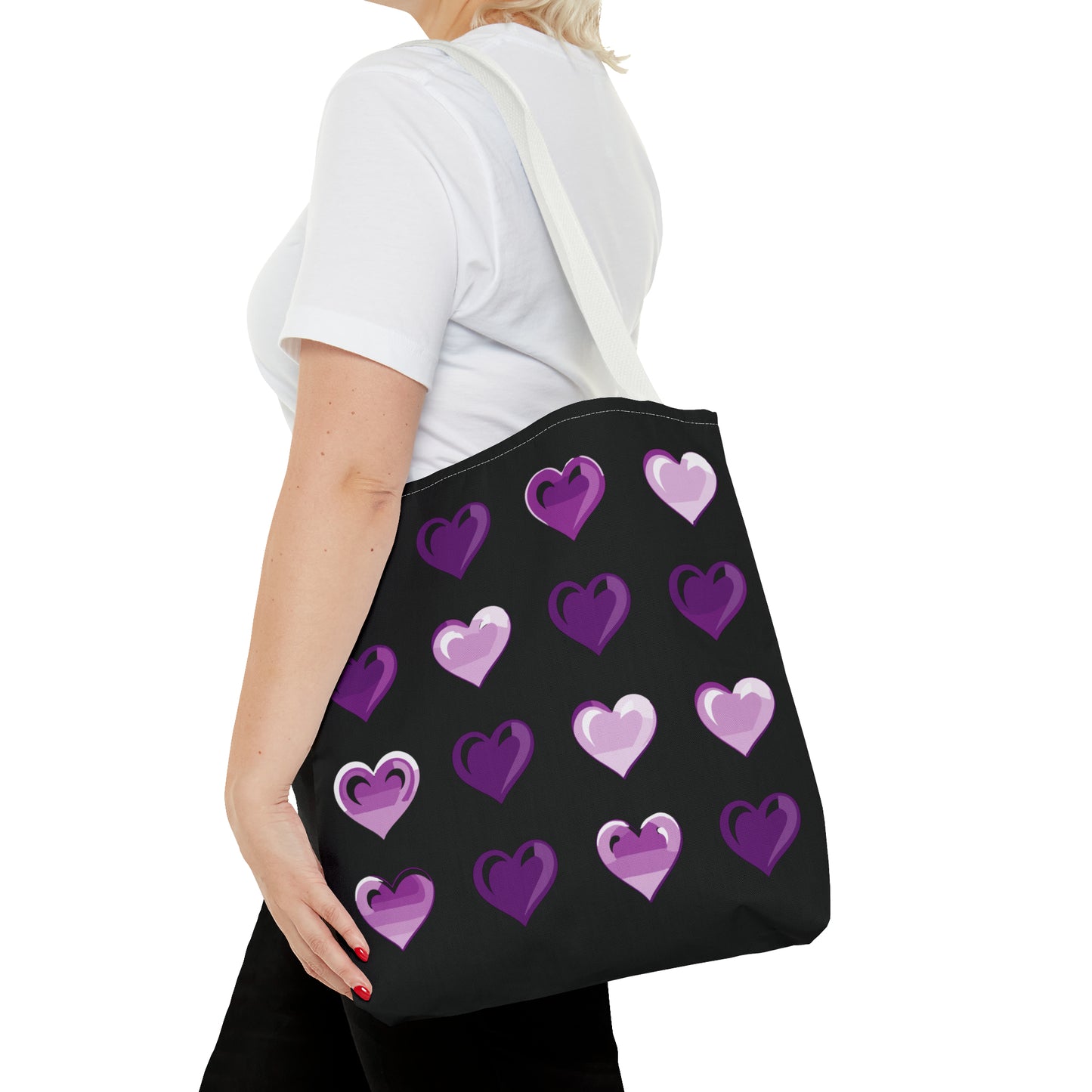 Valentine's black Tote Bag (AOP)