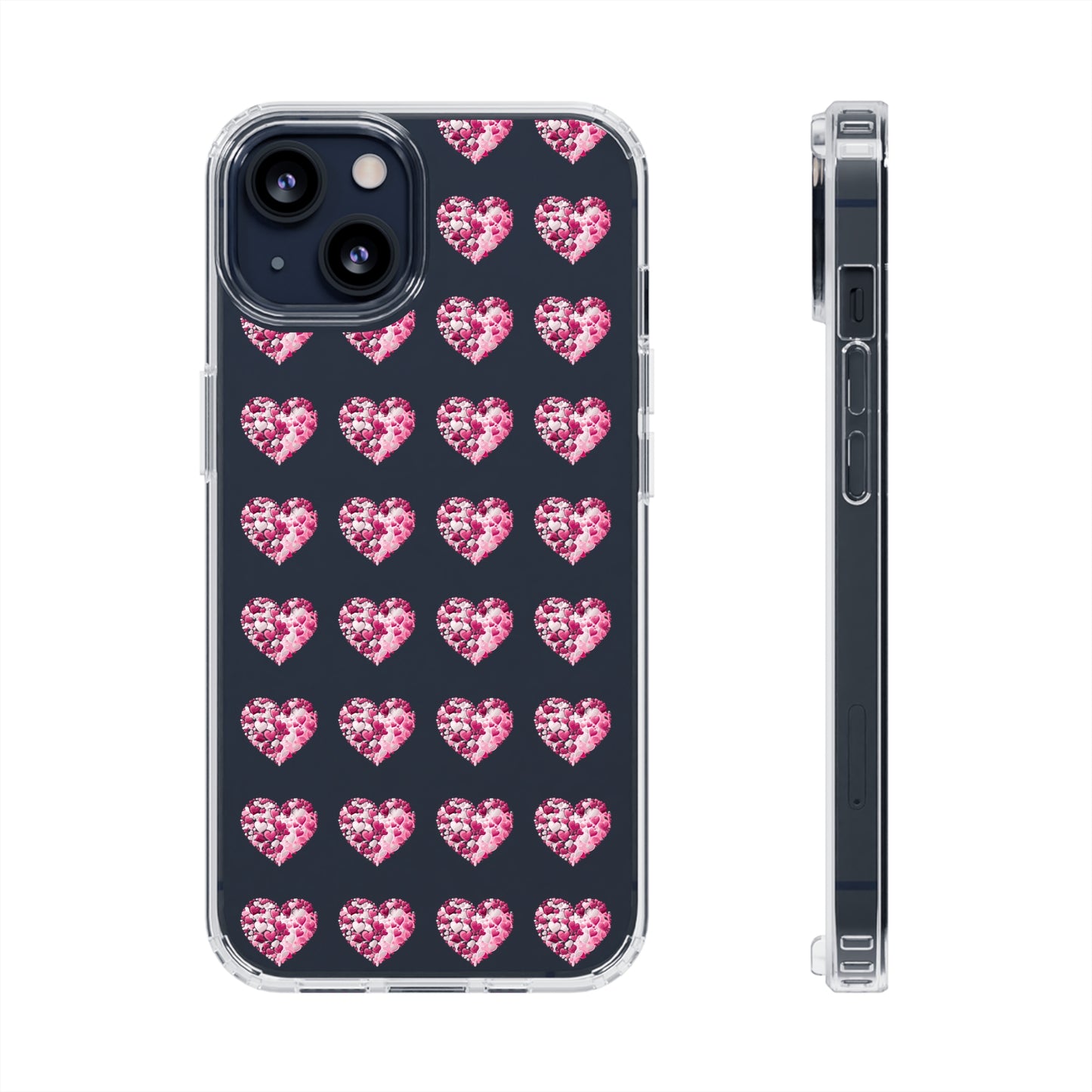 Valentine's Day, red heart shape design Clear Cases