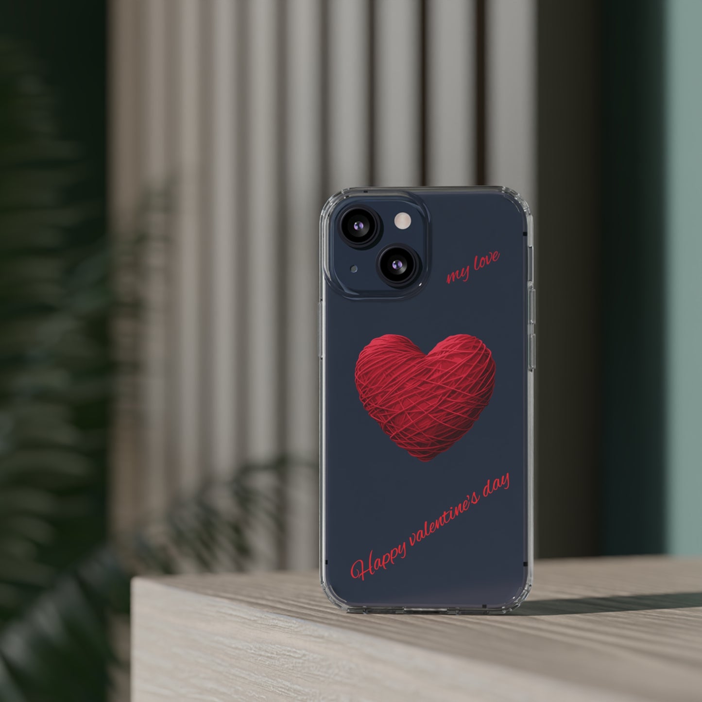 Valentine's Day, red heart shape design Clear Cases