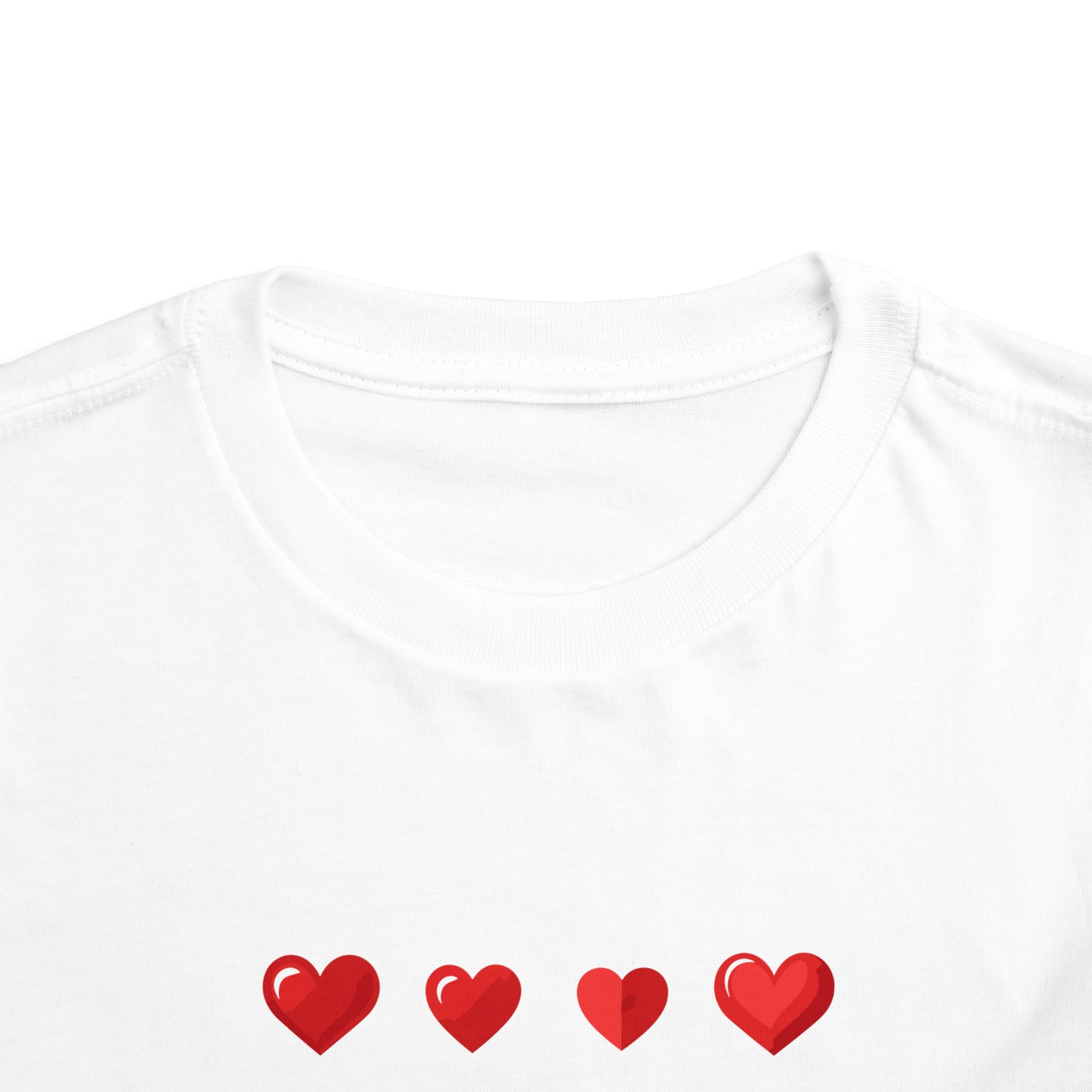 Valentine's Red hearts shape design Toddler Short Sleeve Tee