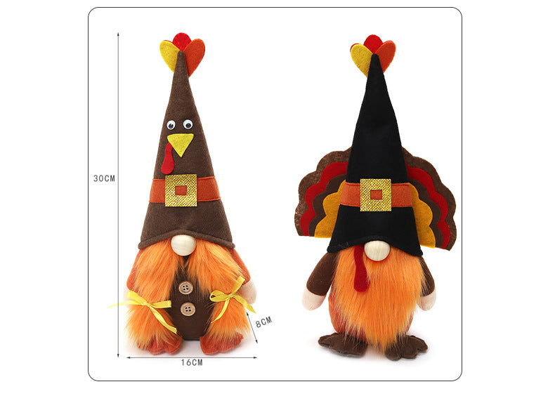 Thanksgiving Turkey Doll Ornaments Faceless Doll Scene Atmosphere Decoration Supplies