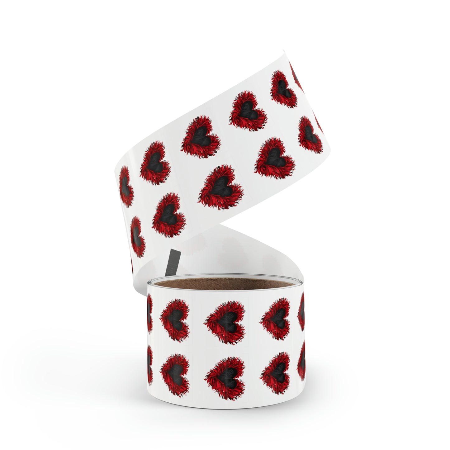 Valentine's heart shape Square Sticker Label Rolls