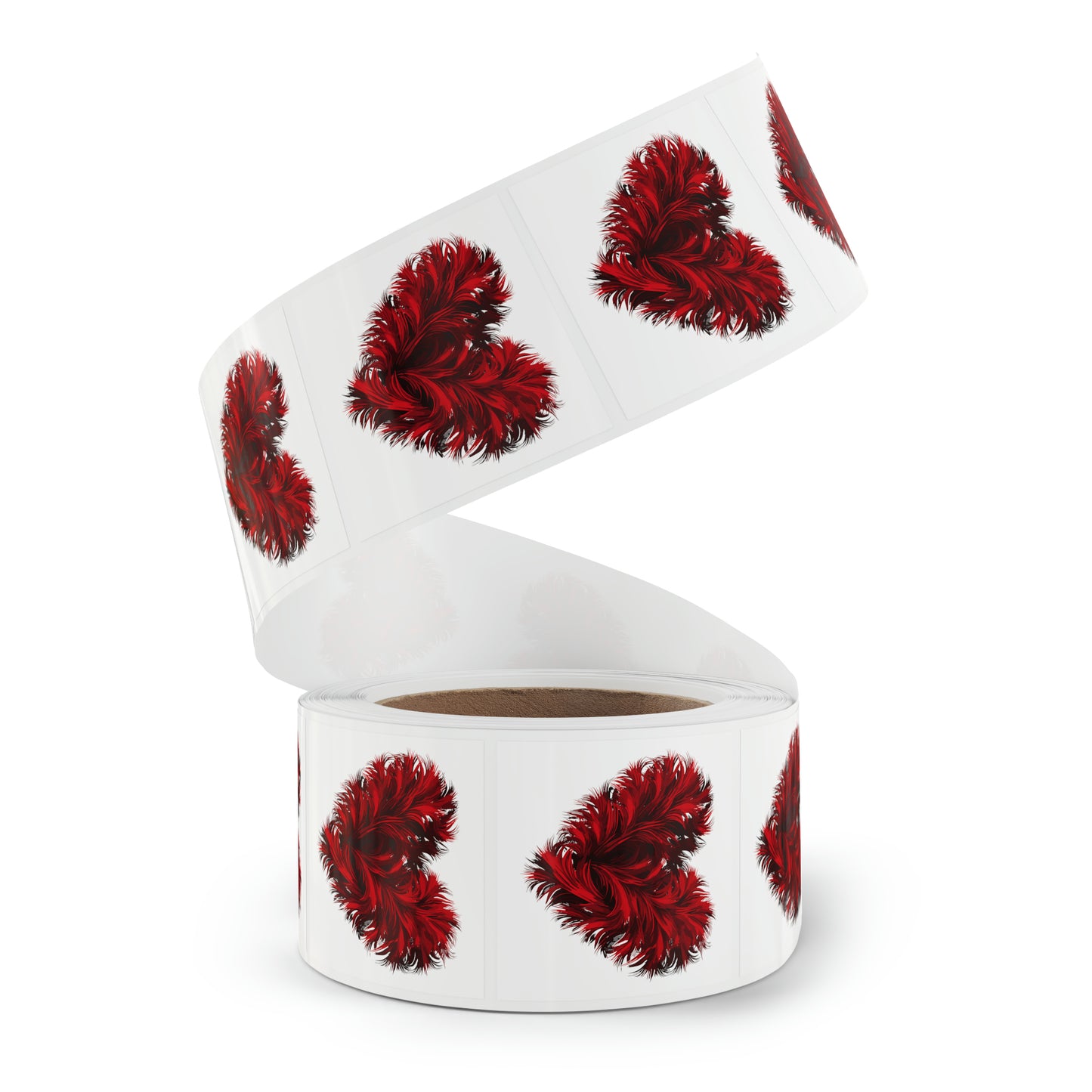 Valentine's day heart shape Square Sticker Label Rolls