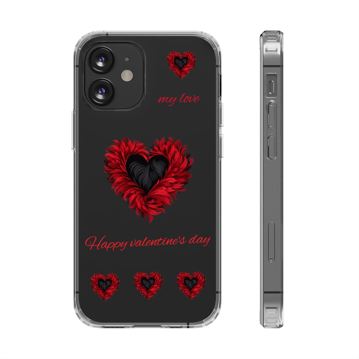 Valentine's day, red heart shapes Clear Cases