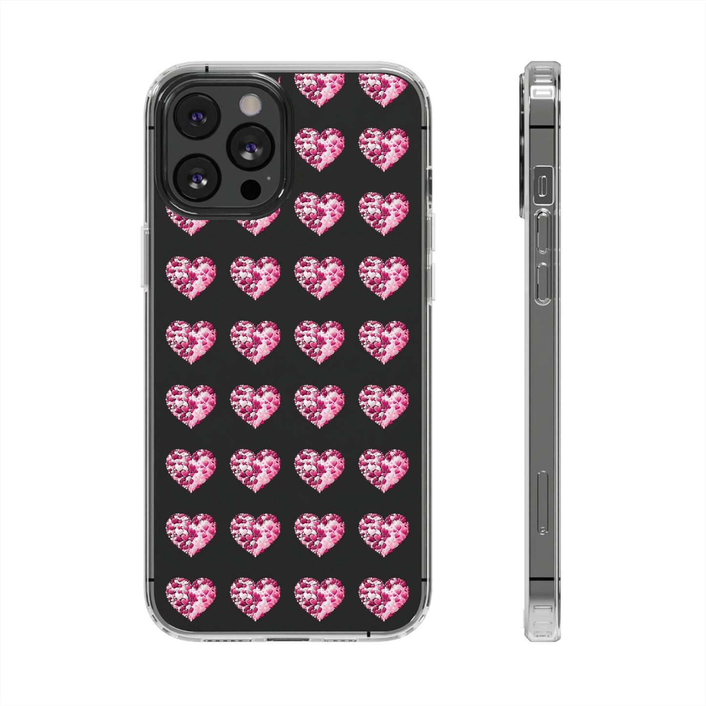 Valentine's Day, red heart shape design Clear Cases