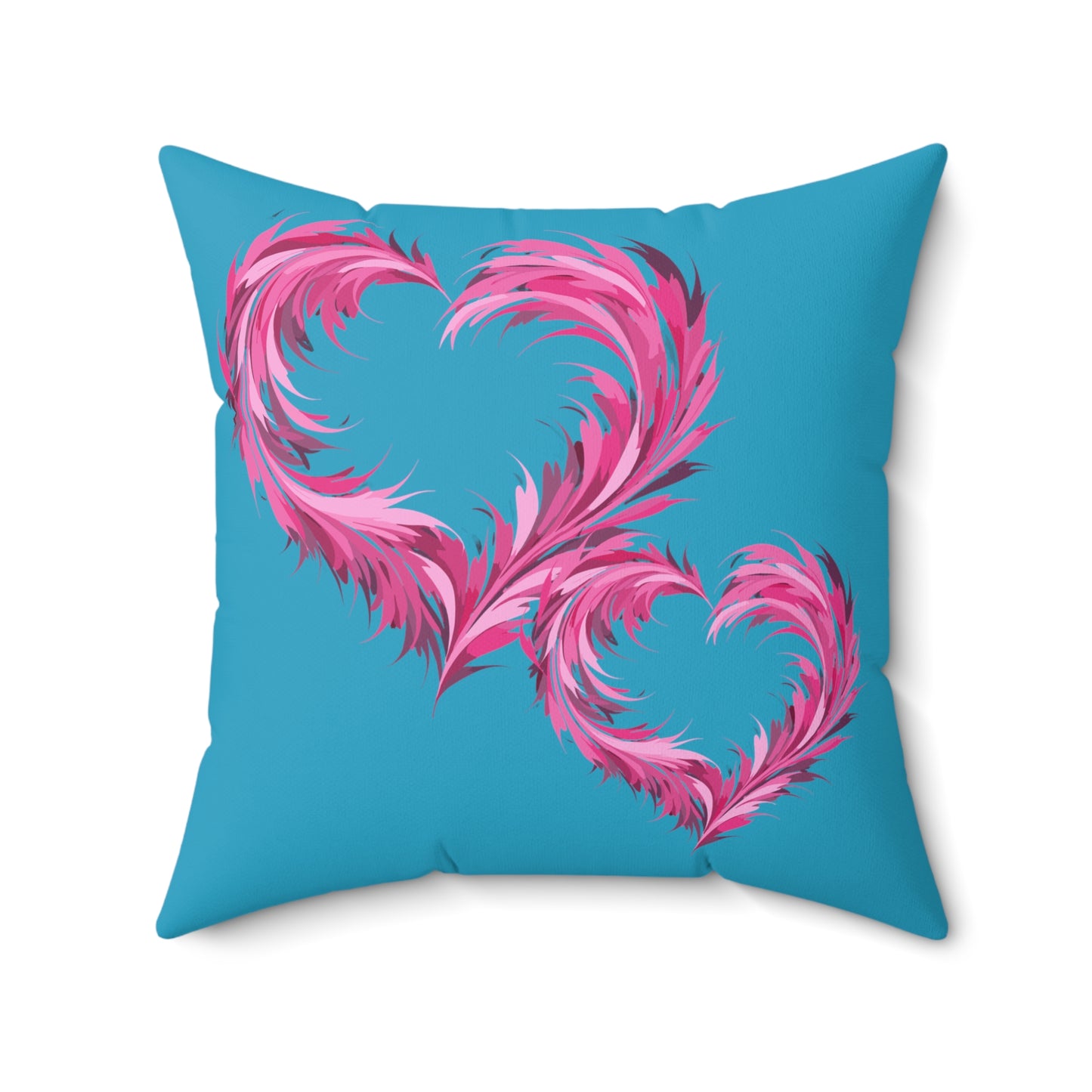 Valentine's day best home decor Turquoise color Spun Polyester Square Pillow