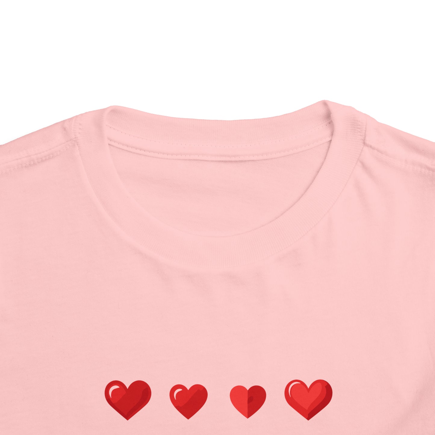 Valentine's Red hearts shape design Toddler Short Sleeve Tee