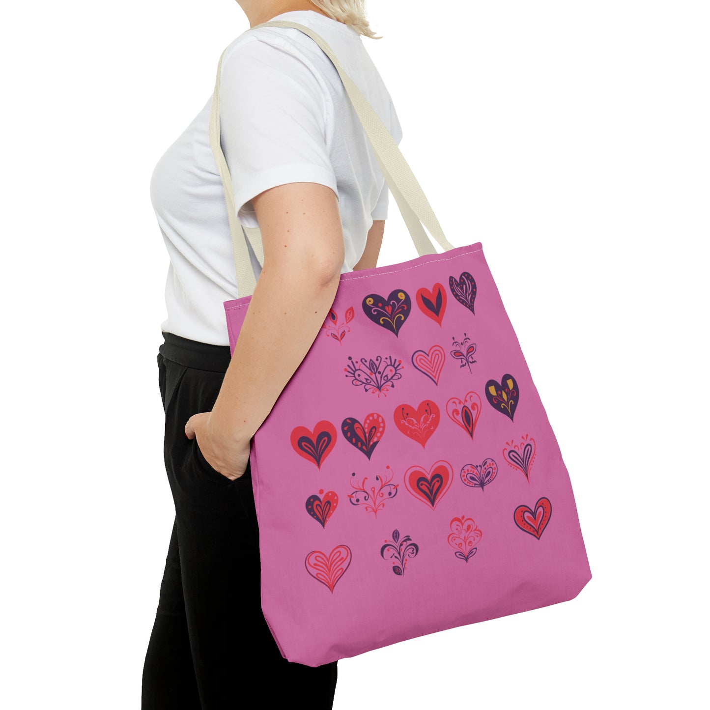 Valentine's light pink Tote Bag (AOP)