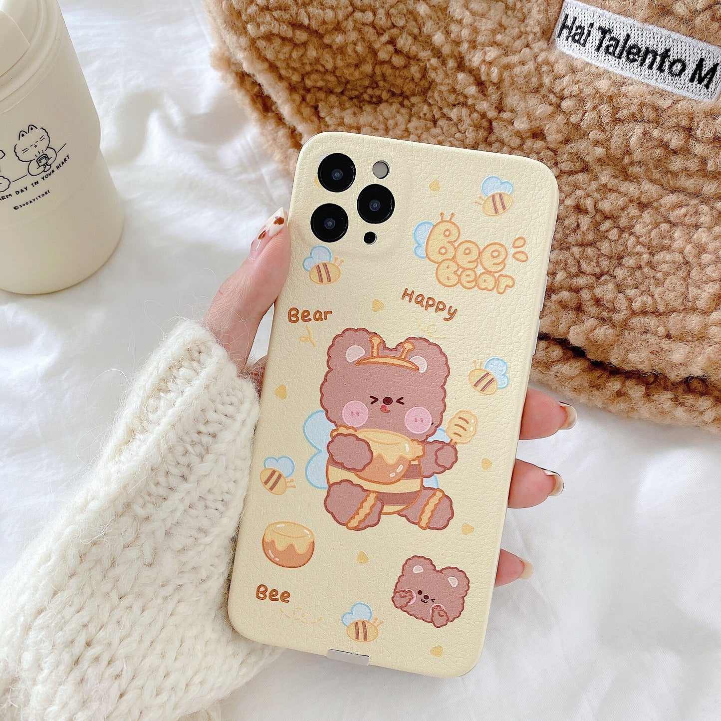 Cute Strawberry Honey Bear Xsmax Mobile Phone Case