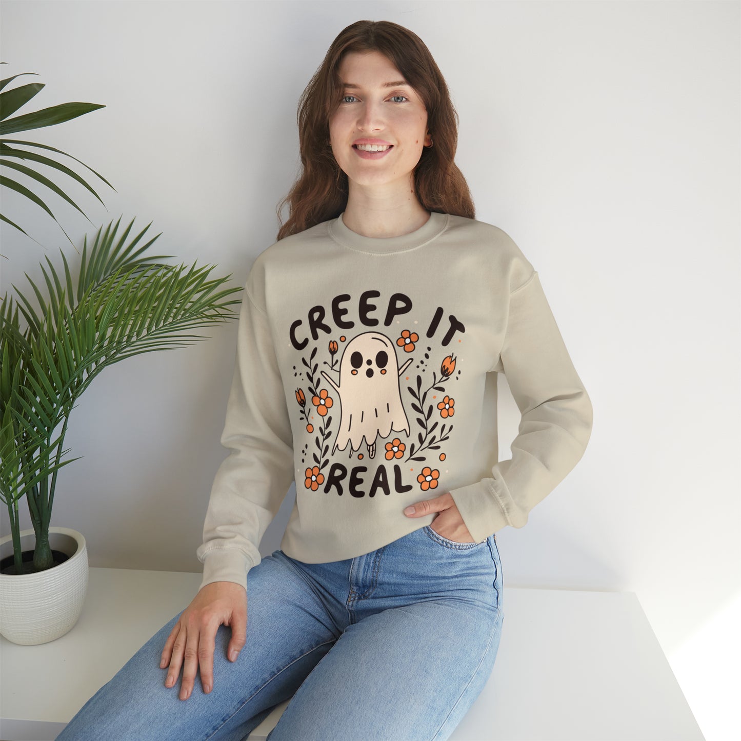 Creep It Real Sweatshirt, Spooky Season Halloween Sweatshirt, Winter Sweatshirt, Spooky Sweatshirt, Halloween Gifts