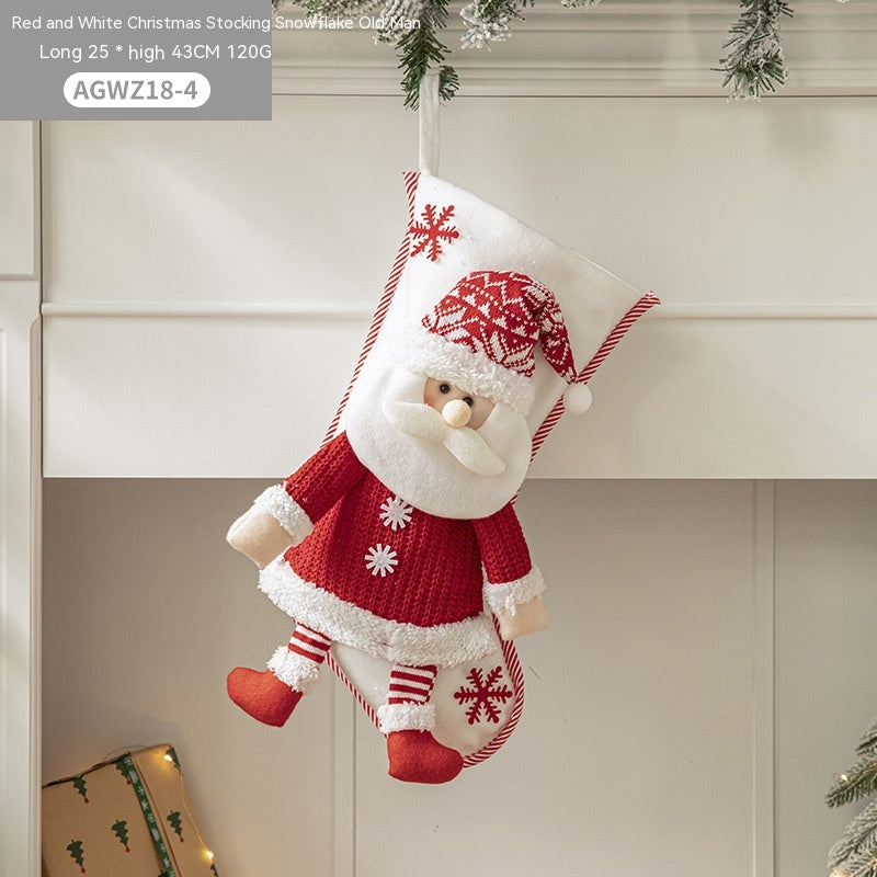 Cloth Santa Claus Cartoon Christmas Tree Hanging Decoration Party Gift Bag