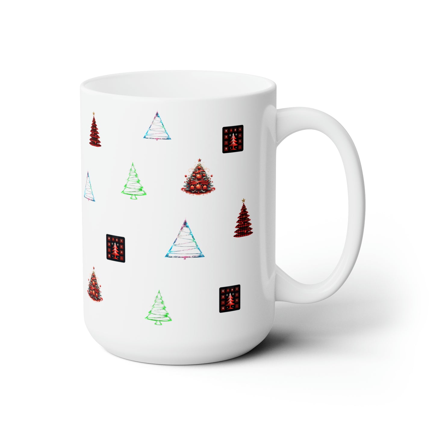 Christmas trees colorful design Ceramic Mug15oz