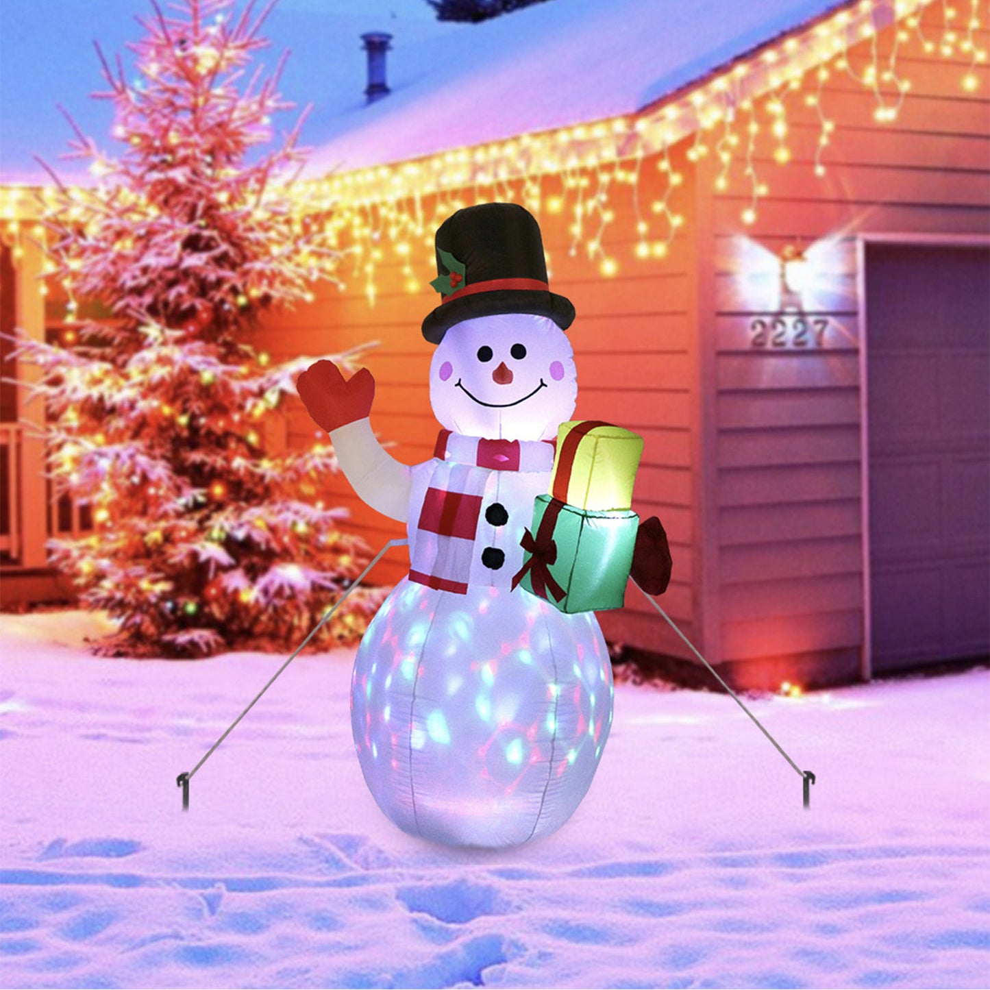 LED Glowing Santa Tree Snowman Inflatable