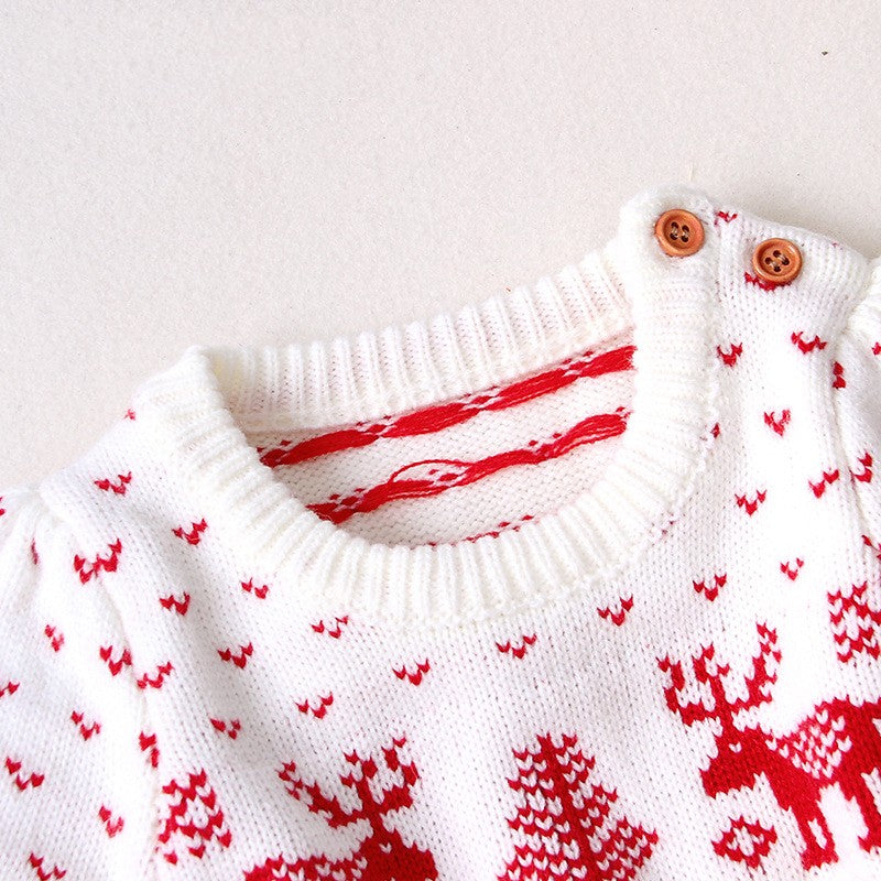 New Baby Girl Sweater Christmas Elk Style