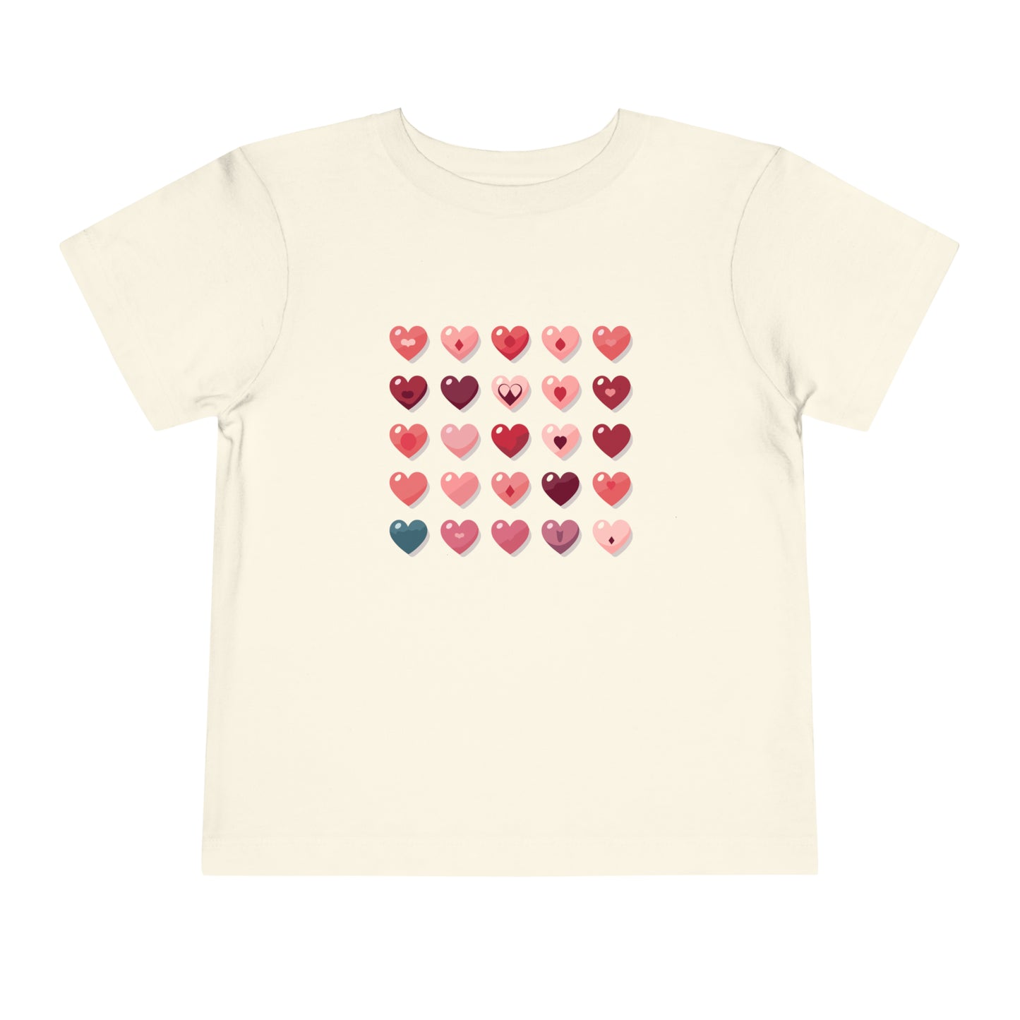 Valentine's multi color hearts shape design Toddler Short Sleeve Tee