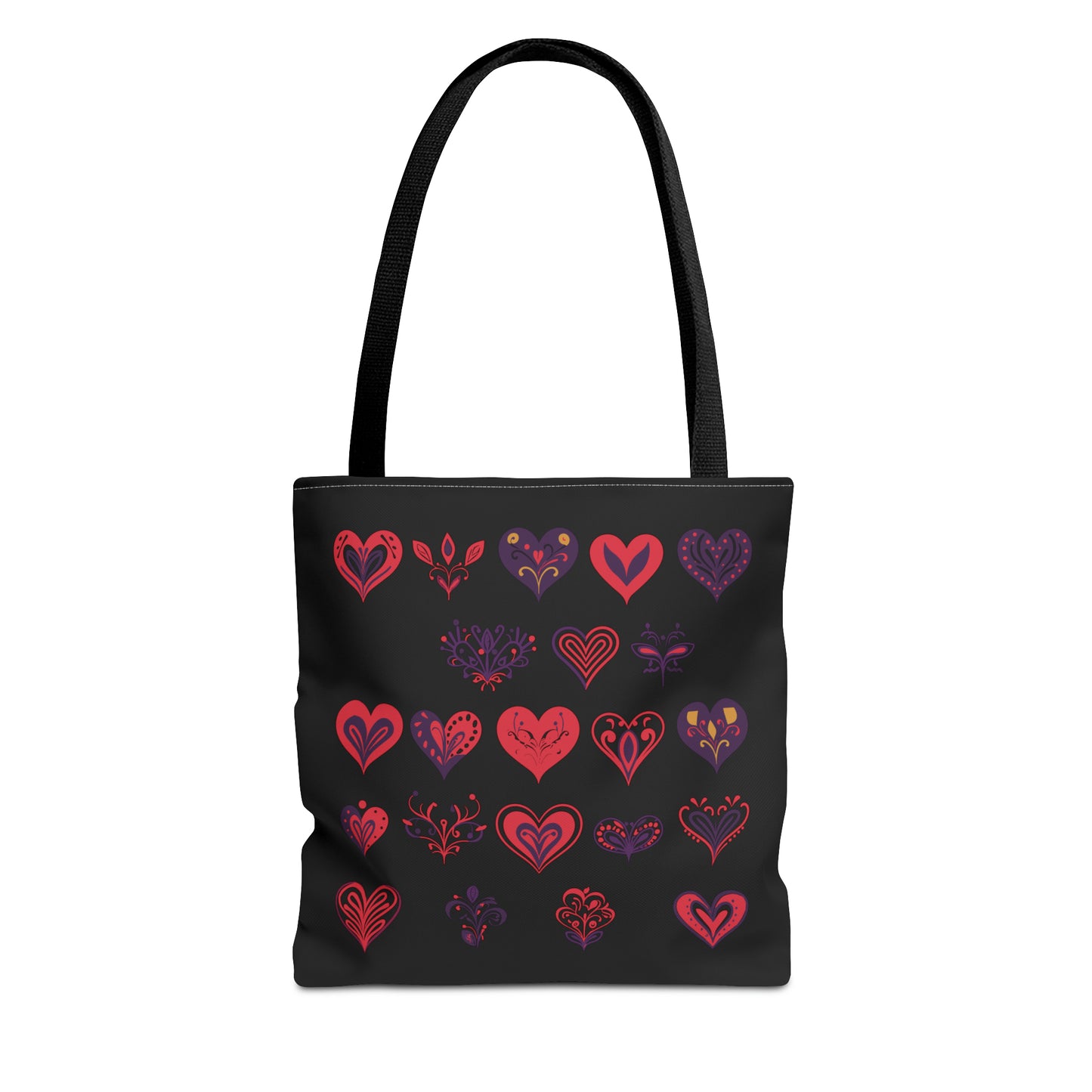 Valentine's black Tote Bag (AOP)