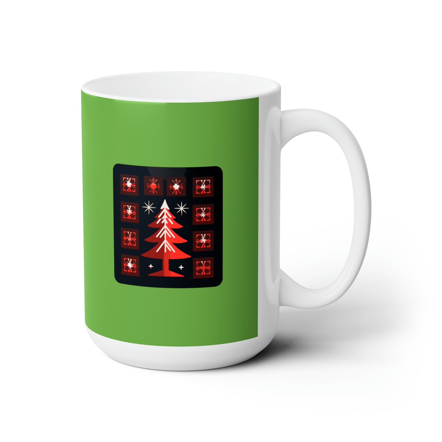 A big Christmas tree decoration, Green Ceramic Mug 15oz