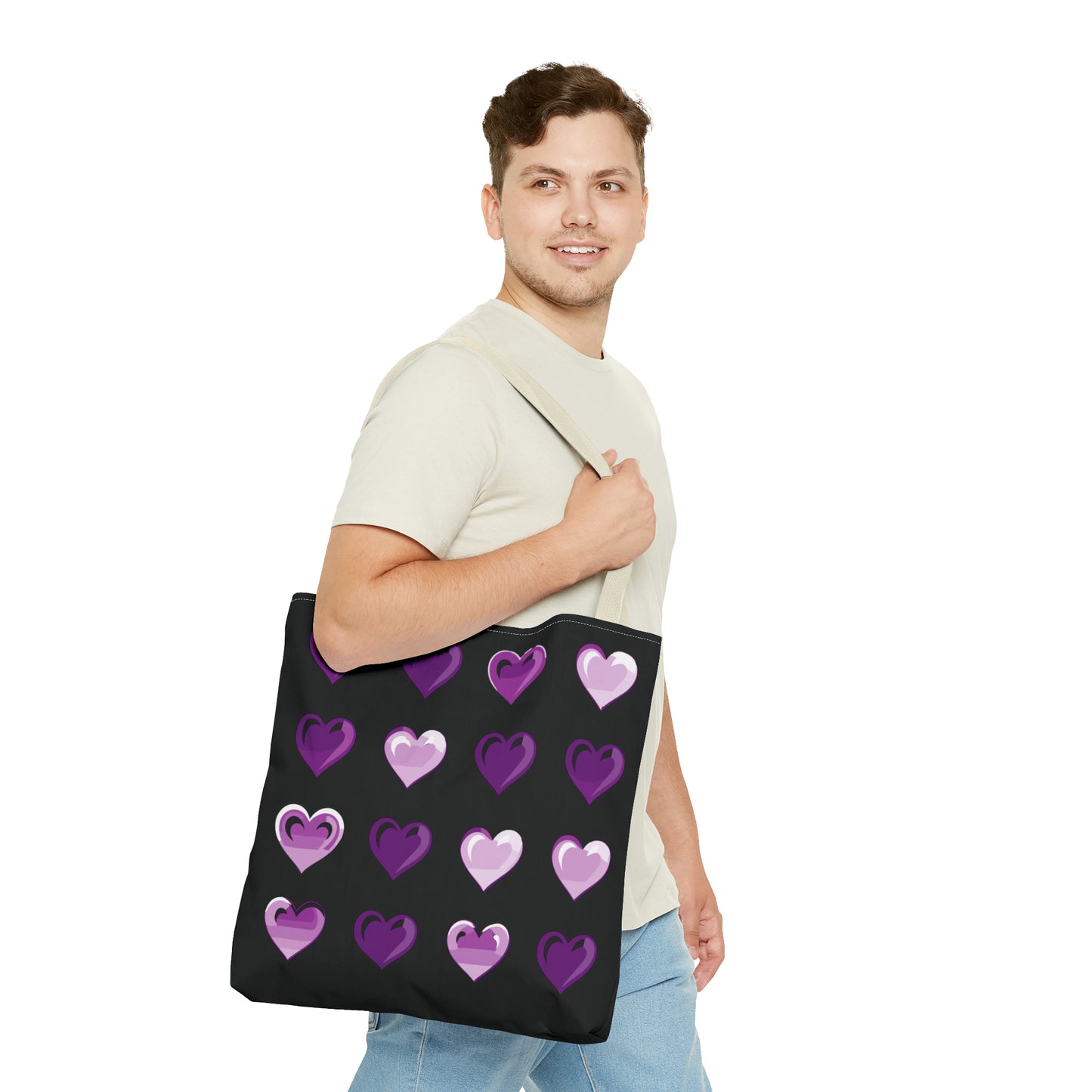 Valentine's black Tote Bag (AOP)