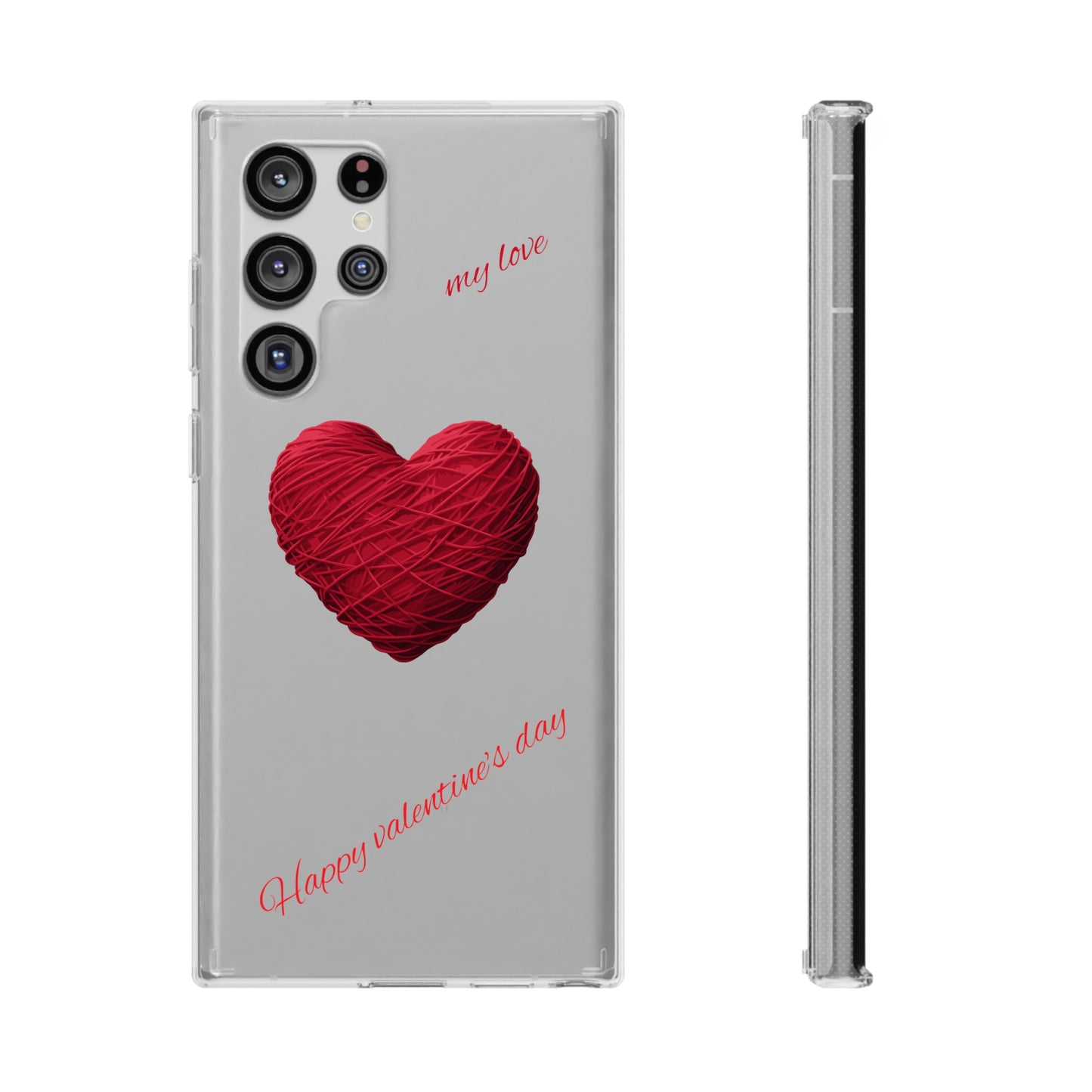 Valentine's Day, red heart shape design Clear Cases